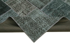 Kırk Yama Gri Patchwork Pamuk Yün El Dokuma Halısı 200x300 Agacan