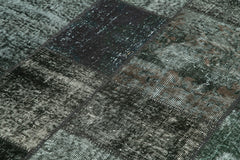 Kırk Yama Siyah Patchwork Pamuk Yün El Dokuma Halısı 144x202 Agacan