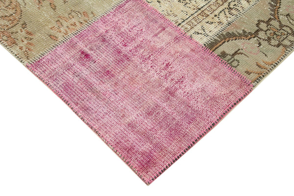 Kırk Yama Mavi Patchwork Pamuk Yün El Dokuma Halısı 144x204 Agacan