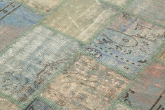 Kırk Yama Mavi Patchwork Pamuk Yün El Dokuma Halısı 140x204 Agacan