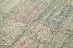 Kırk Yama Gri Patchwork Pamuk Yün El Dokuma Halısı 139x205 Agacan