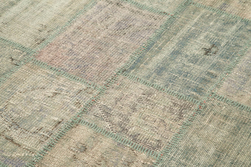 Kırk Yama Gri Patchwork Pamuk Yün El Dokuma Halısı 139x205 Agacan