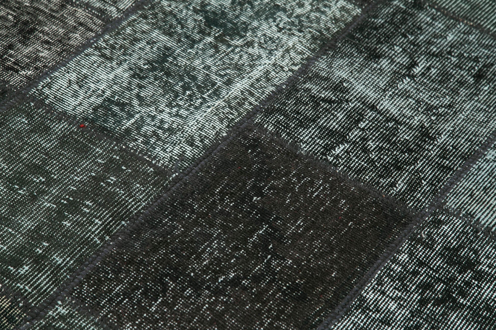 Kırk Yama Siyah Patchwork Pamuk Yün El Dokuma Halısı 135x201 Agacan