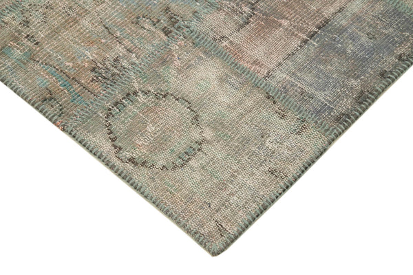 Kırk Yama Gri Patchwork Pamuk Yün El Dokuma Halısı 138x204 Agacan