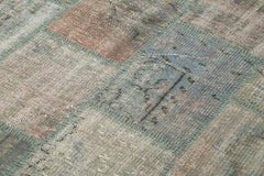 Kırk Yama Gri Patchwork Pamuk Yün El Dokuma Halısı 138x204 Agacan