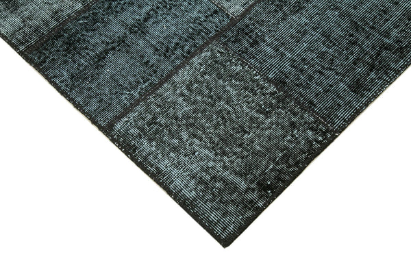 Kırk Yama Siyah Patchwork Pamuk Yün El Dokuma Halısı 134x206 Agacan