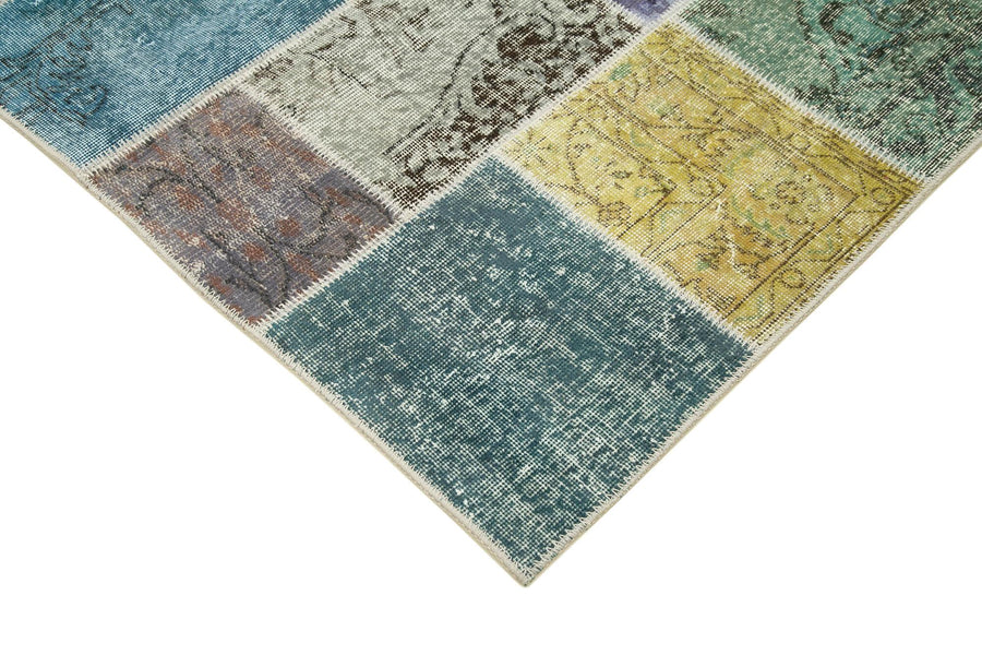 Çok Renkli El Dokuma Halı Patchwork Desenli 144x202 cm 31790 – Koridor kullanımı