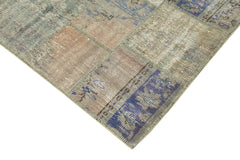 Kırk Yama Gri Patchwork Pamuk Yün El Dokuma Halısı 178x250 Agacan