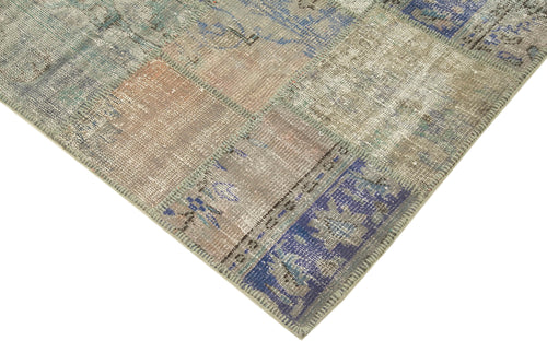 Kırk Yama Gri Patchwork Pamuk Yün El Dokuma Halısı 178x250 Agacan