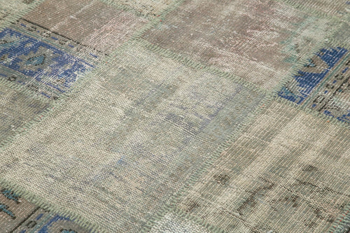 Kırk Yama Gri Patchwork Pamuk Yün El Dokuma Halısı 178x250 Agacan