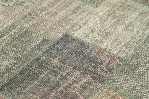 Kırk Yama Gri Patchwork Pamuk Yün El Dokuma Halısı 175x242 Agacan