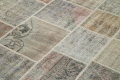 Kırk Yama Gri Patchwork Pamuk Yün El Dokuma Halısı 171x240 Agacan