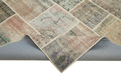 Kırk Yama Gri Patchwork Pamuk Yün El Dokuma Halısı 172x242 Agacan