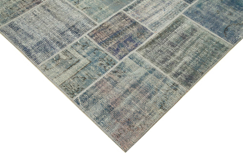 Kırk Yama Gri Patchwork Pamuk Yün El Dokuma Halısı 173x242 Agacan