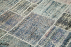 Kırk Yama Gri Patchwork Pamuk Yün El Dokuma Halısı 173x242 Agacan