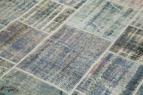 Kırk Yama Gri Patchwork Pamuk Yün El Dokuma Halısı 173x242 Agacan