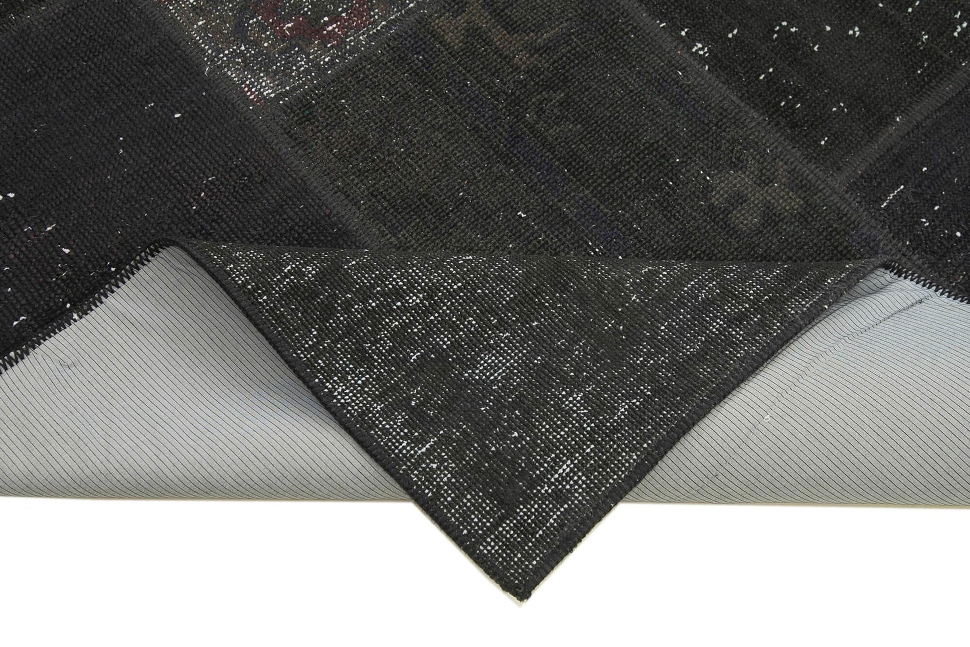 Kırk Yama Siyah Patchwork Pamuk Yün El Dokuma Halısı 170x245 Agacan