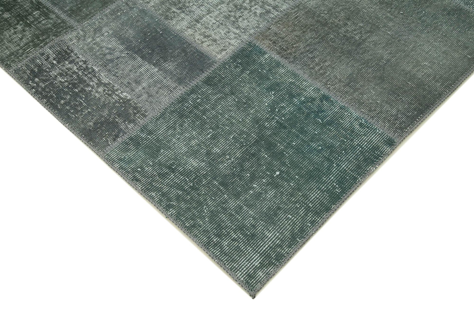 Kırk Yama Gri Patchwork Pamuk Yün El Dokuma Halısı 171x243 Agacan