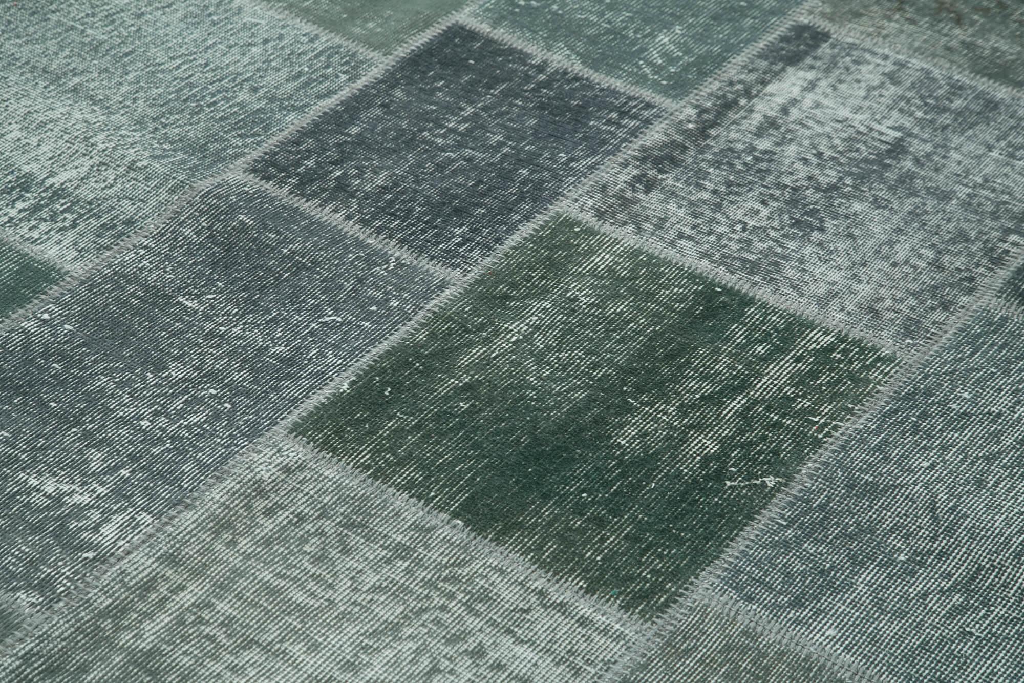 Kırk Yama Gri Patchwork Pamuk Yün El Dokuma Halısı 171x243 Agacan