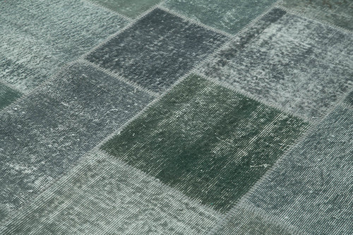Kırk Yama Gri Patchwork Pamuk Yün El Dokuma Halısı 171x243 Agacan