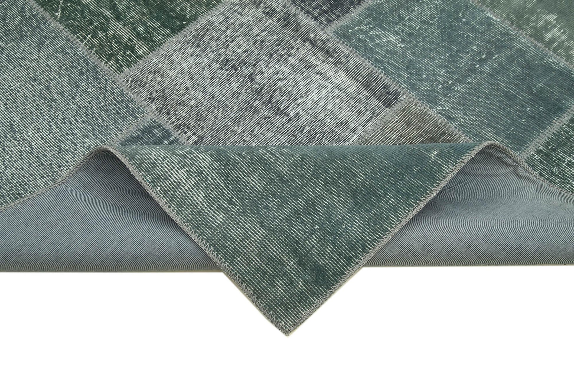 Kırk Yama Gri Patchwork Pamuk Yün El Dokuma Halısı 171x243 Agacan