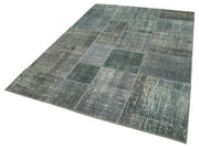 Kırk Yama Gri Patchwork Pamuk Yün El Dokuma Halısı 171x239 Agacan