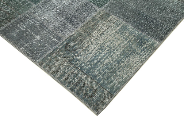 Kırk Yama Gri Patchwork Pamuk Yün El Dokuma Halısı 171x239 Agacan