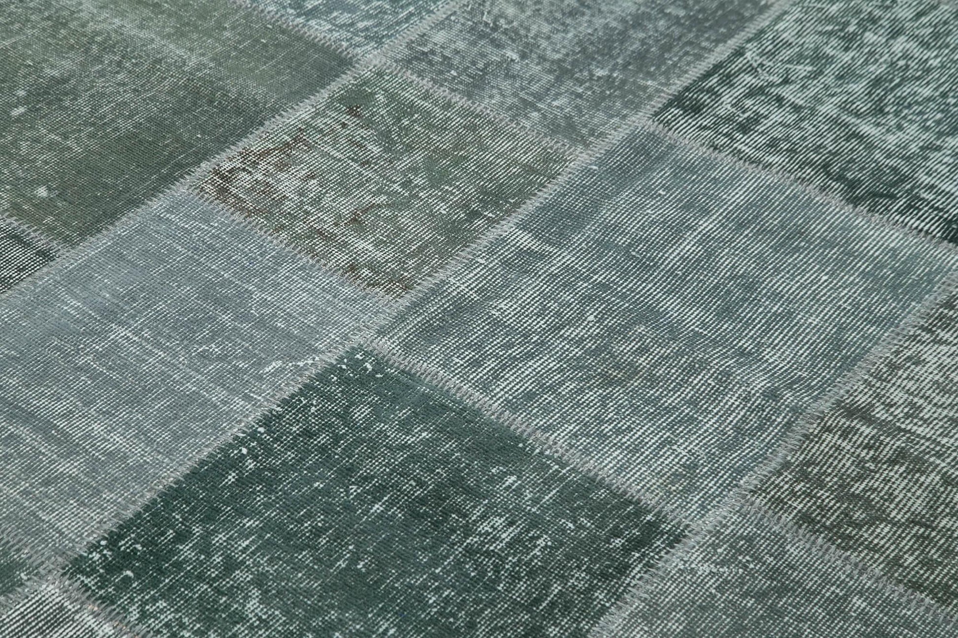 Kırk Yama Gri Patchwork Pamuk Yün El Dokuma Halısı 171x239 Agacan
