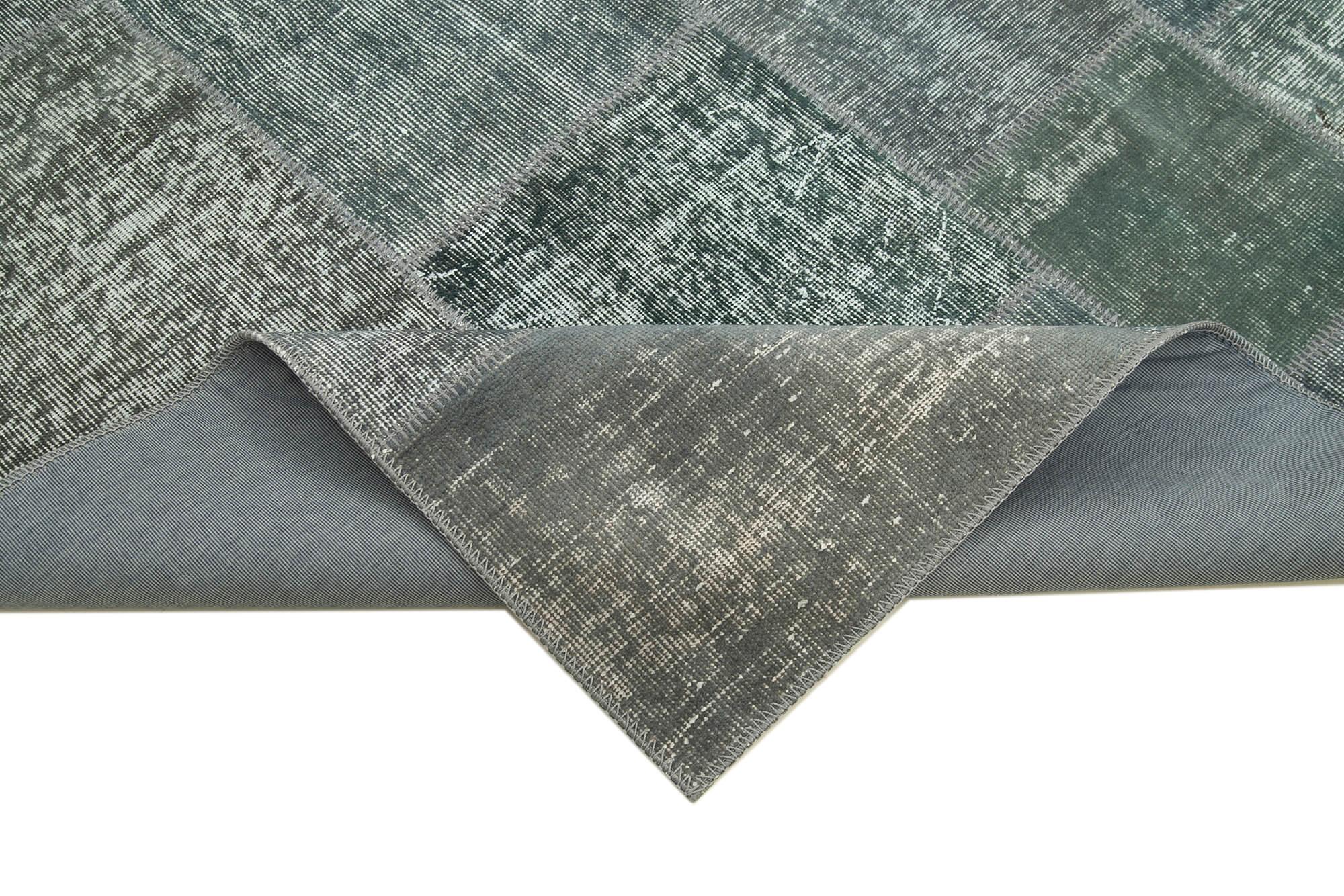 Kırk Yama Gri Patchwork Pamuk Yün El Dokuma Halısı 171x239 Agacan
