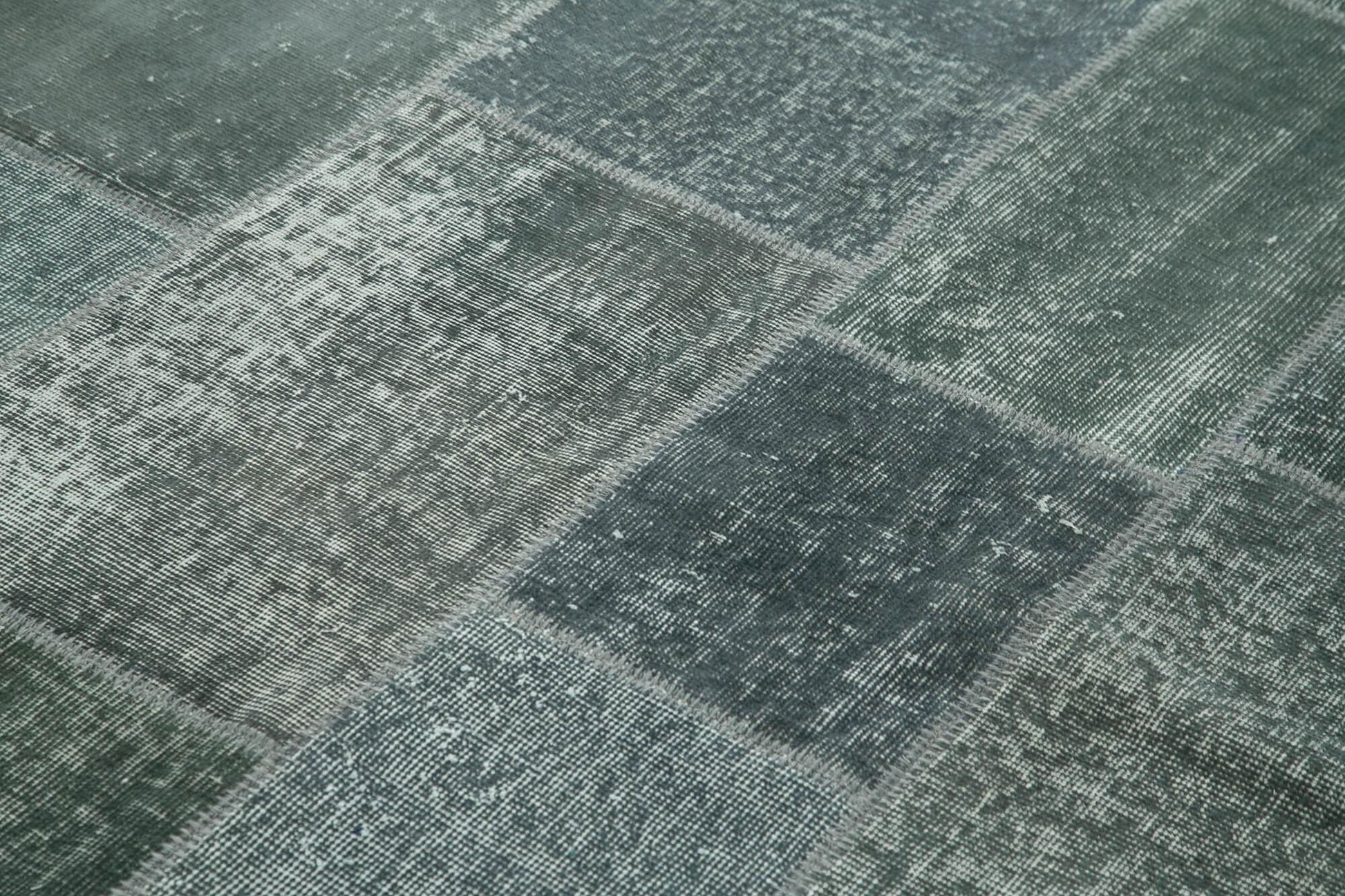 Kırk Yama Gri Patchwork Pamuk Yün El Dokuma Halısı 171x243 Agacan