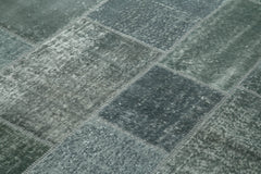 Kırk Yama Gri Patchwork Pamuk Yün El Dokuma Halısı 171x243 Agacan