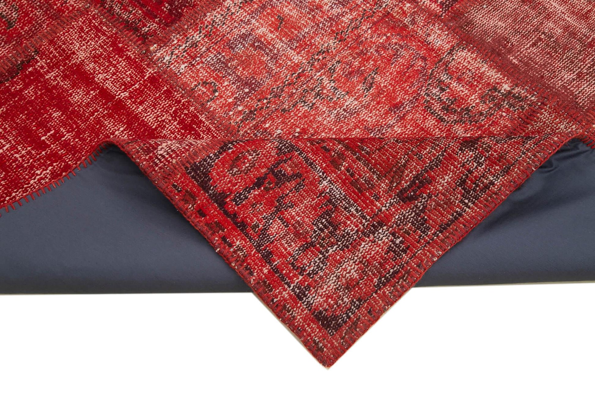 Kırk Yama Kırmızı Patchwork Pamuk Yün El Dokuma Halısı 177x248 Agacan