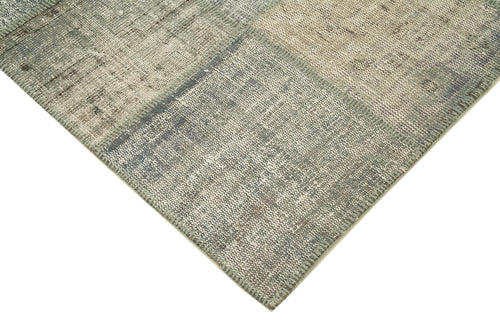 Kırk Yama Gri Patchwork Pamuk Yün El Dokuma Halısı 176x243 Agacan