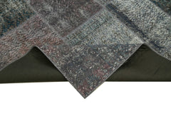 Kırk Yama Gri Patchwork Pamuk Yün El Dokuma Halısı 173x240 Agacan