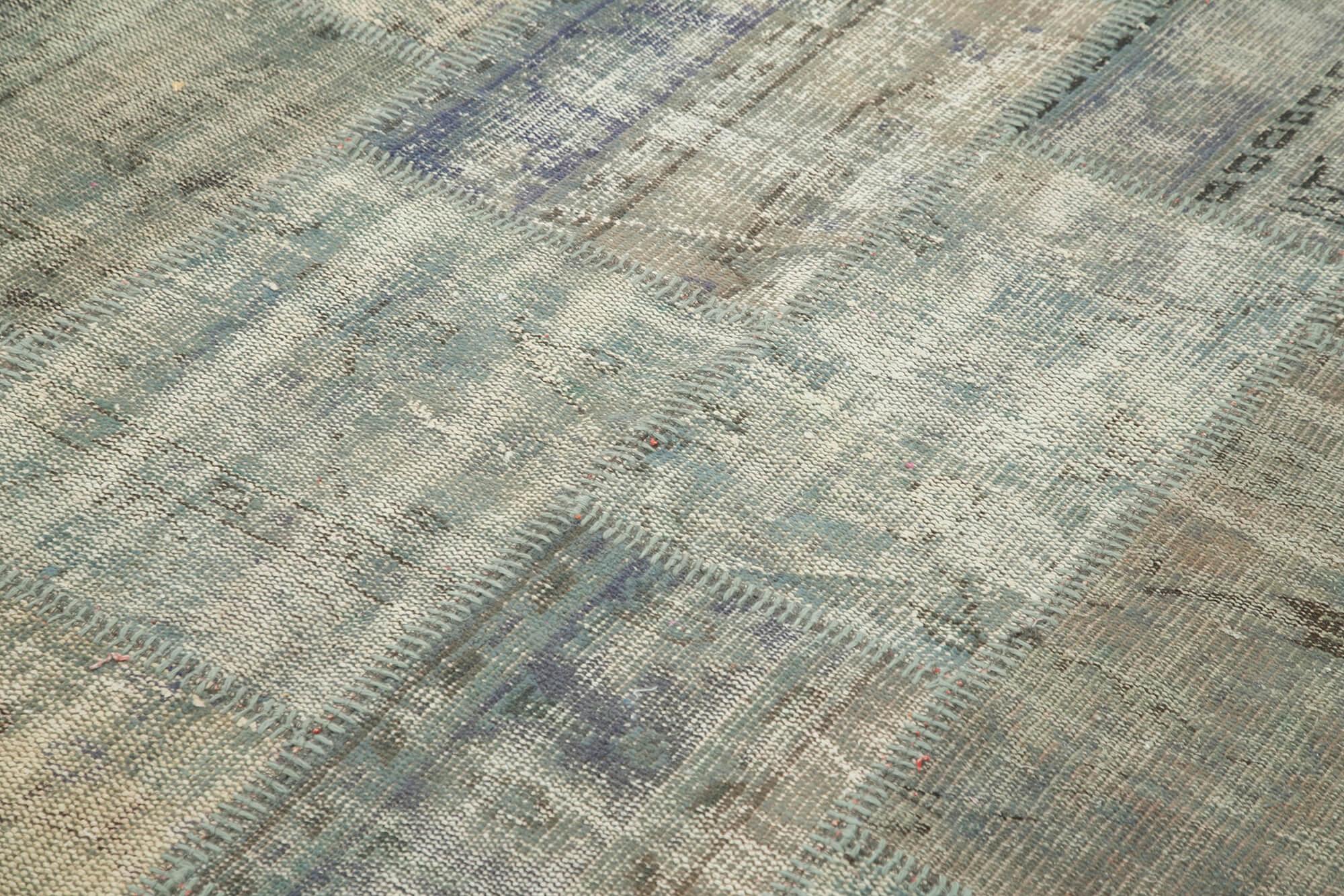 Kırk Yama Gri Patchwork Pamuk Yün El Dokuma Halısı 175x245 Agacan
