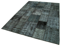 Anthracite Grey Geometric Patchwork Rug 174x242 cm (5'9" x 7'11")