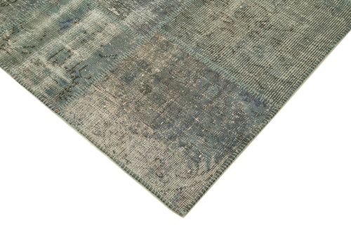 Kırk Yama Gri Patchwork Pamuk Yün El Dokuma Halısı 176x245 Agacan