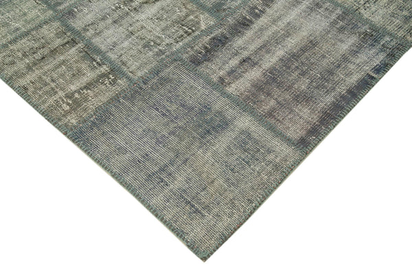 Kırk Yama Gri Patchwork Pamuk Yün El Dokuma Halısı 177x247 Agacan