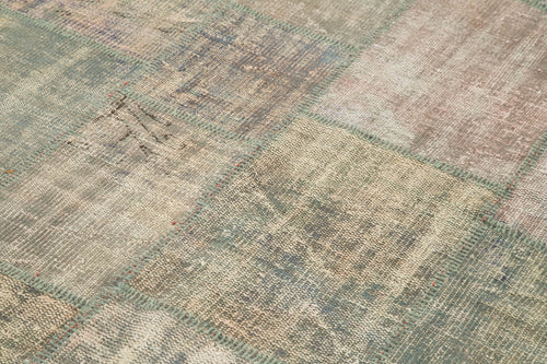 Kırk Yama Gri Patchwork Pamuk Yün El Dokuma Halısı 176x243 Agacan