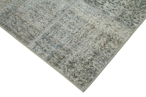 Kırk Yama Gri Patchwork Pamuk Yün El Dokuma Halısı 170x240 Agacan