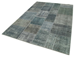 Kırk Yama Gri Patchwork Pamuk Yün El Dokuma Halısı 170x242 Agacan