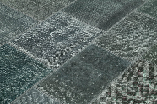 Kırk Yama Gri Patchwork Pamuk Yün El Dokuma Halısı 170x242 Agacan