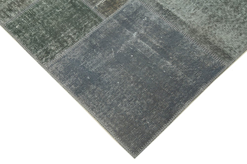 Kırk Yama Gri Patchwork Pamuk Yün El Dokuma Halısı 171x239 Agacan