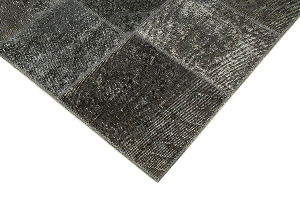 Kırk Yama Gri Patchwork Pamuk Yün El Dokuma Halısı 170x245 Agacan