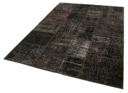 Kırk Yama Kahverengi Patchwork Pamuk Yün El Dokuma Halısı 171x237 Agacan