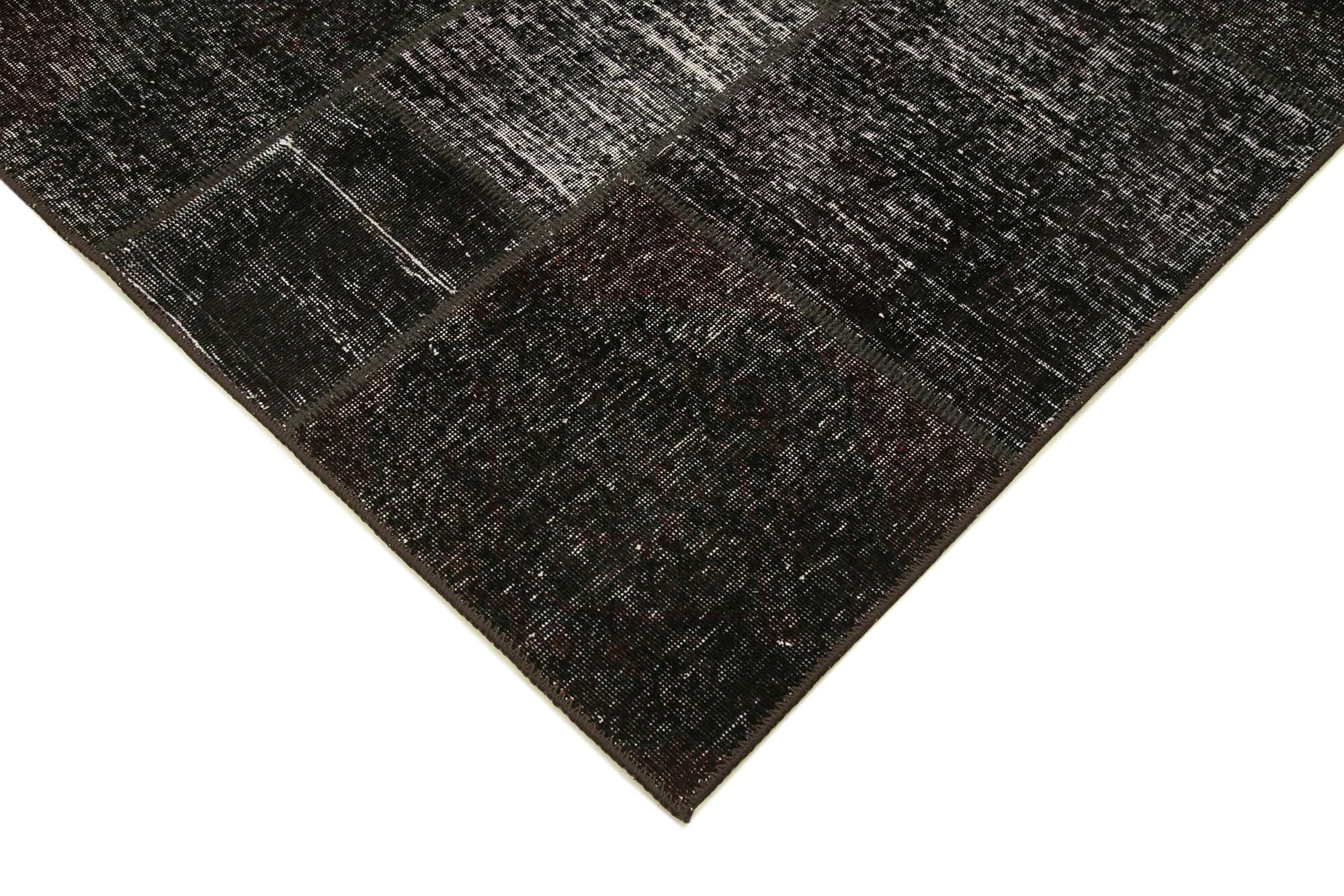 Kırk Yama Kahverengi Patchwork Pamuk Yün El Dokuma Halısı 171x237 Agacan