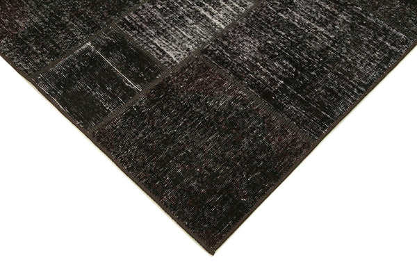 Kırk Yama Kahverengi Patchwork Pamuk Yün El Dokuma Halısı 171x237 Agacan