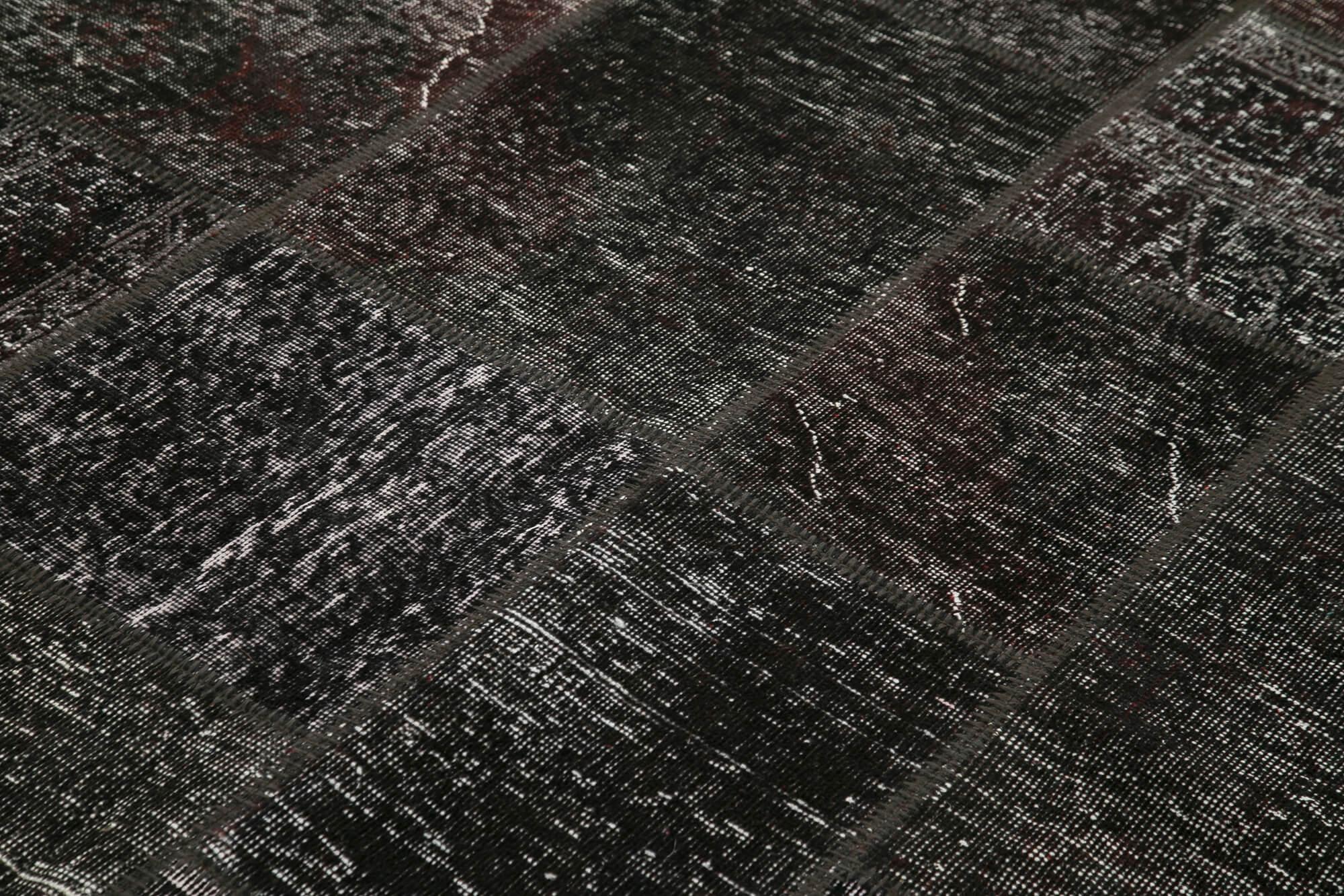 Kırk Yama Kahverengi Patchwork Pamuk Yün El Dokuma Halısı 171x237 Agacan