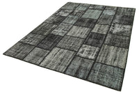 Geometric Patchwork Rug in Anthracite Gray & Black 180x250 cm (5'11" x 8'2")
