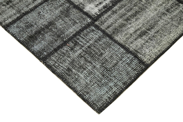 Kırk Yama Siyah Patchwork Pamuk Yün El Dokuma Halısı 180x250 Agacan